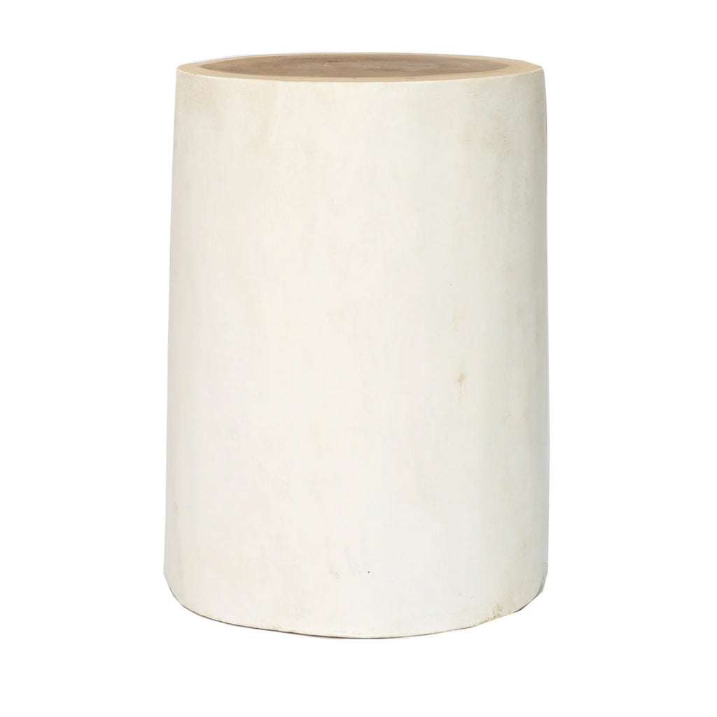 Pot en céramique cylindrique blanc naturel avec finition lisse pour plante intérieure