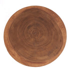 Tabouret sculptural en bois de suar brun naturel – H50 cm