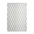 Tapis à motifs losanges blanc et gris en polyester doux 160x230 cm