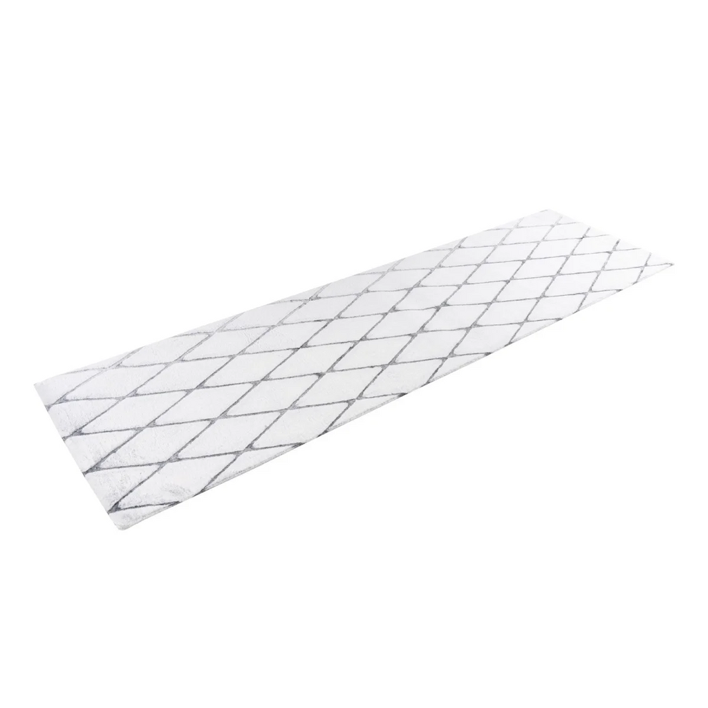Stent médical en mesh blanc avec motif losanges gris en polyester doux