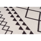 Tissu blanc avec motif géométrique noir de diamants et triangles pour Maya 400 Weiß / Schwarz