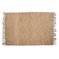 Tapis en jonc d’eau naturel 260x180 cm avec franges, rectangle, brun clair, tissé