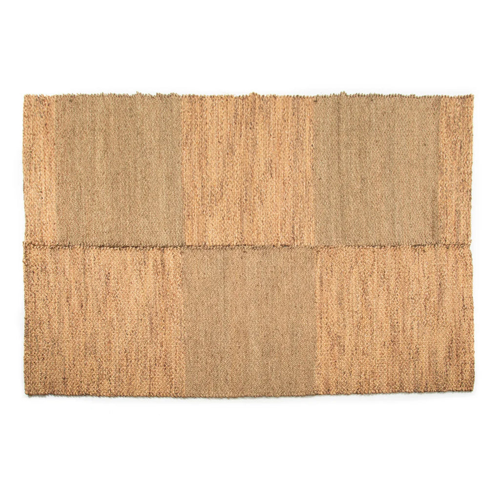 Tapis en jonc de mer naturel 280x175 cm style bohème avec coutures visibles