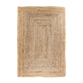 Tapis en jute tressé rectangulaire beige à rayures concentriques naturelles 120x180 cm