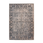 Tapis rectangulaire Faye 900 Multi Schwarz 75x150cm avec motif distressed gris foncé