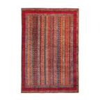 Tapis Faye 400 Multi Rot avec motifs complexes et bordures rouges, 110x180cm