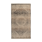 Tapis oriental beige à poils ras avec motif persan vieilli et design intricate