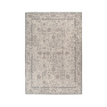 Tapis oriental rectangulaire en coton beige avec motif floral et géométrique patiné