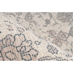 Tapis oriental rectangulaire en coton beige avec motifs floraux et géométriques patinés