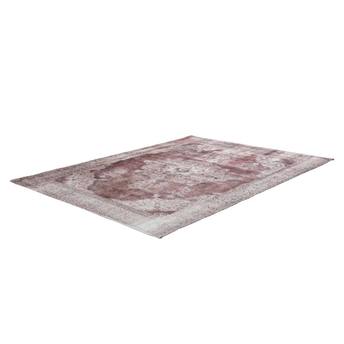 Tapis oriental rectangulaire vintage avec motif faded en bordeaux et beige 160x230 cm