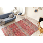 Tapis rectangulaire rouge Faye 300 Multi Rot 110cm x 180cm avec motifs floraux et géométriques