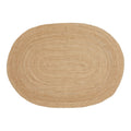 Tapis ovale en jute tressé beige naturel à rayures concentriques, 140x200 cm