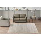 Tapis rectangulaire beige à motifs losanges gris de 120x170 cm