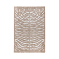 Tapis zébré beige et blanc en tissu texturé rectangulaire 120x170 cm