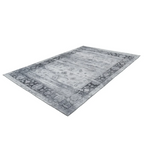 Tapis rectangulaire vintage gris et bleu à motifs floraux 200x290 cm