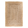 Tapis rectangulaire en jute tressé beige à motifs rayés 180x240 cm