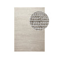 Tapis rectangulaire en laine naturelle bouclée avec texture gris clair pour salon