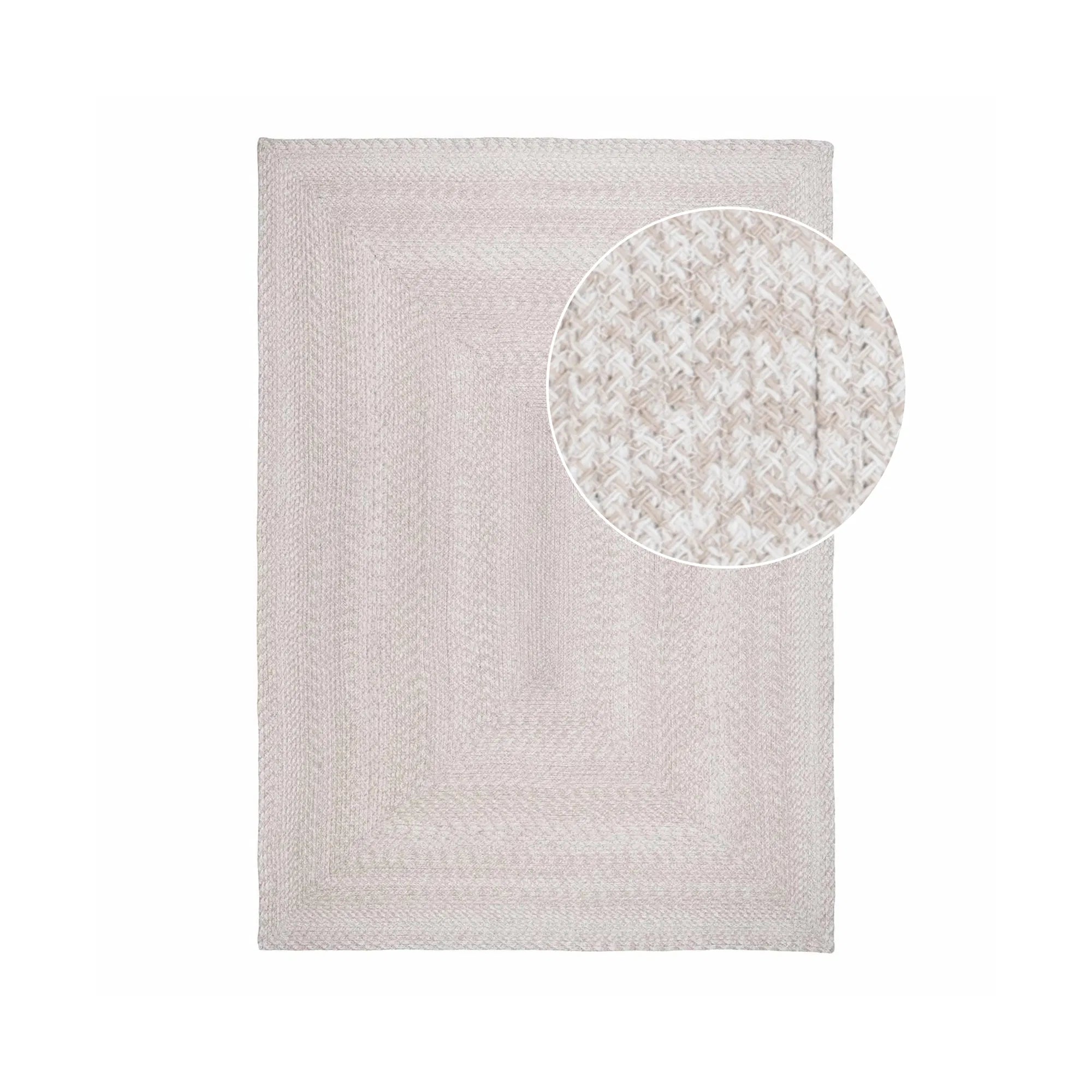 Tapis rectangulaire en matière recyclé motif chevron sable – 140x200 cm
