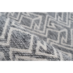 Tapis rectangulaire motif chevrons gris et crème 80x150 cm intérieur extérieur