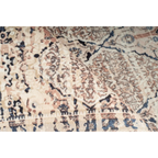 Tapis rectangulaire beige et bleu motif oriental tissé 80x150 cm