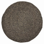 Tapis rond en herbe marine et raphia noir naturel Ø200 cm
