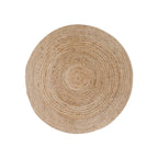 Tapis rond en jute naturelle tressée beige Ø90 cm motifs circulaires