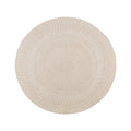 Tapis rond en jute tressé beige sable motif spiralé – Ø120 cm