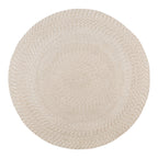 Tapis rond en matière recyclé sable tressage spirale – Ø180 cm