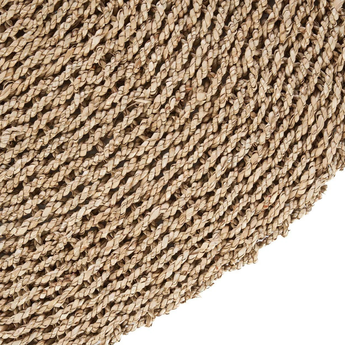 Tapis rond en sisal tressé beige naturel Ø100 cm texturé