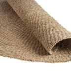 Tapis rond en sisal tressé motif spiralé beige naturel – Ø200 cm