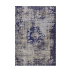 Tapis vintage rectangulaire à médaillon bleu et fond patiné, tapis oriental usé