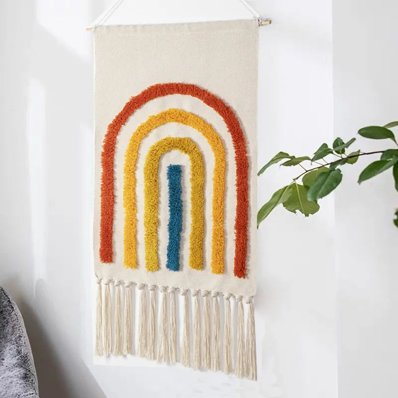 Tenture murale boho avec franges variante 10