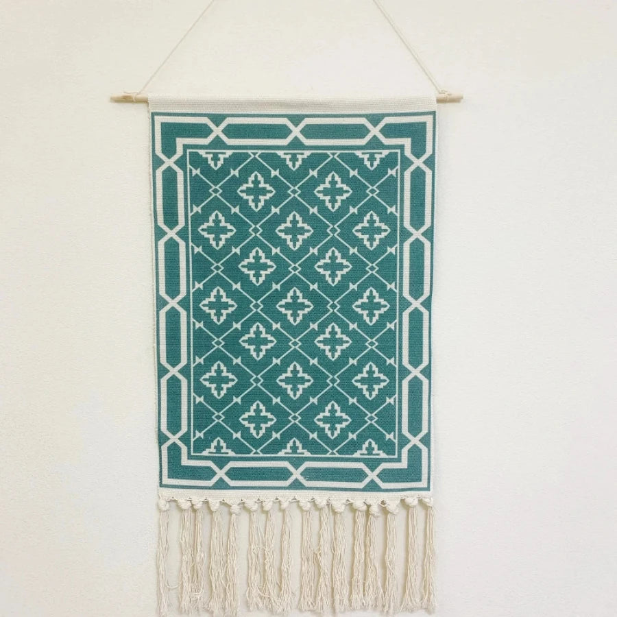 Tenture murale boho avec franges variante 15
