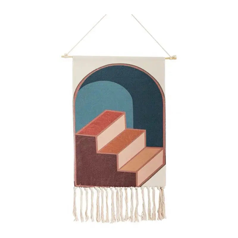 Tenture murale boho avec franges variante 9