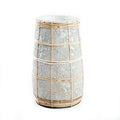 Vase conique en terre cuite et rotin & béton – H22 cm