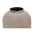 Vase Art Deco 320 Elfenbein Silber, crème avec bord en argent, décoration élégante