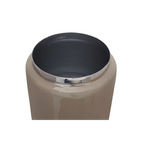 Vase Art Deco 430 Taupe / Silber, récipient cylindrique crème avec ouverture argentée