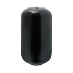 Vase Art Deco 250 Dunkelgrün Silber, vase cylindrique noir brillant avec bord en argent