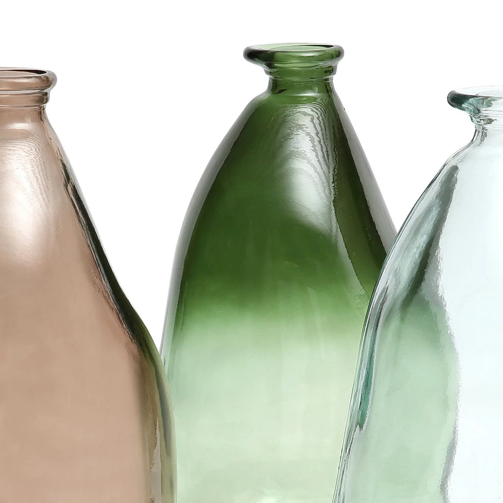 Vase décoratif en verre recyclé brun fumé silhouette asymétrique – H36 cm