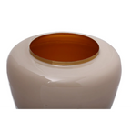 Vase Artisse 100 Taupe / Gold en céramique beige avec intérieur marron chaud et bord doré