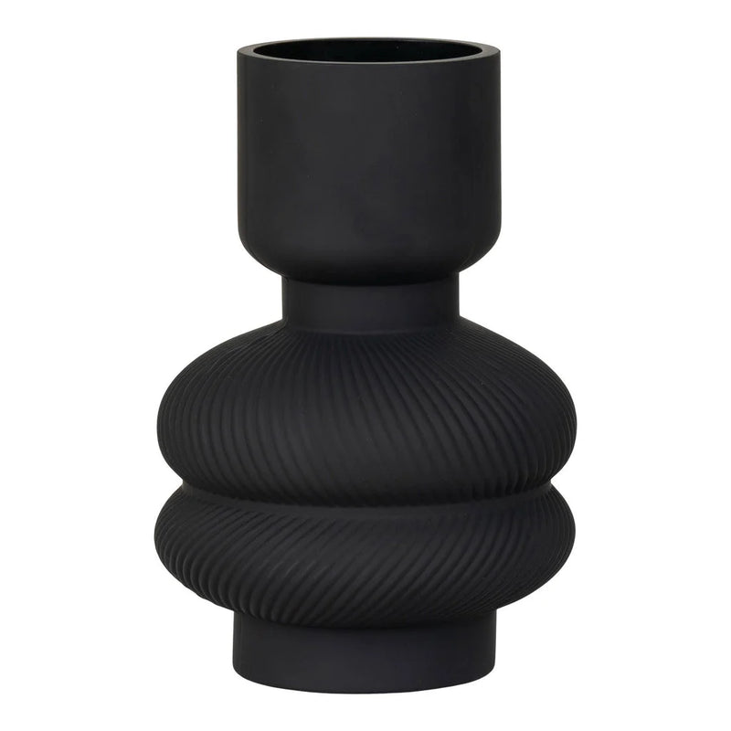 Vase organique noir H22 cm diamètre 15 cm