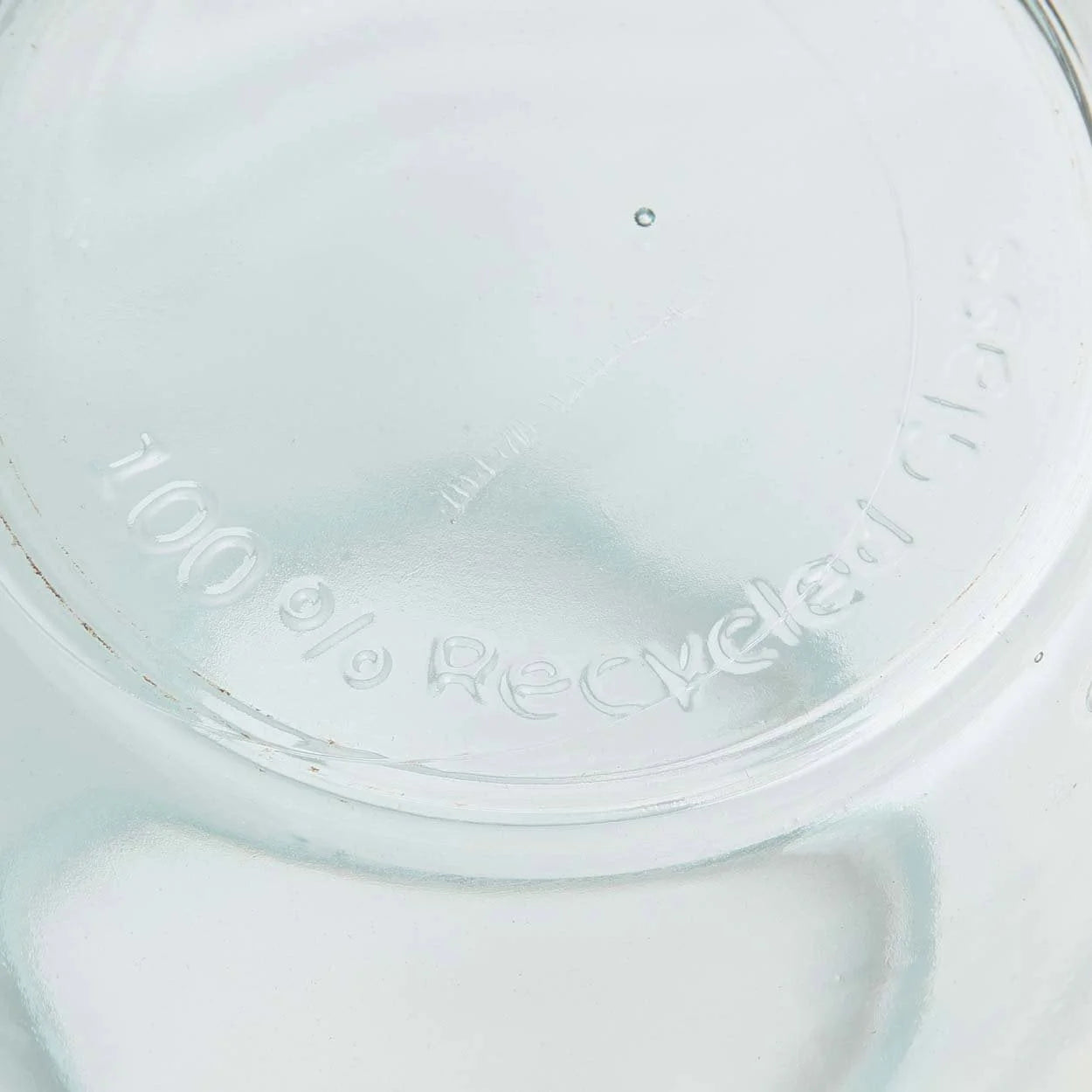 Vase ovale en verre recyclé transparent bleu – H23 cm