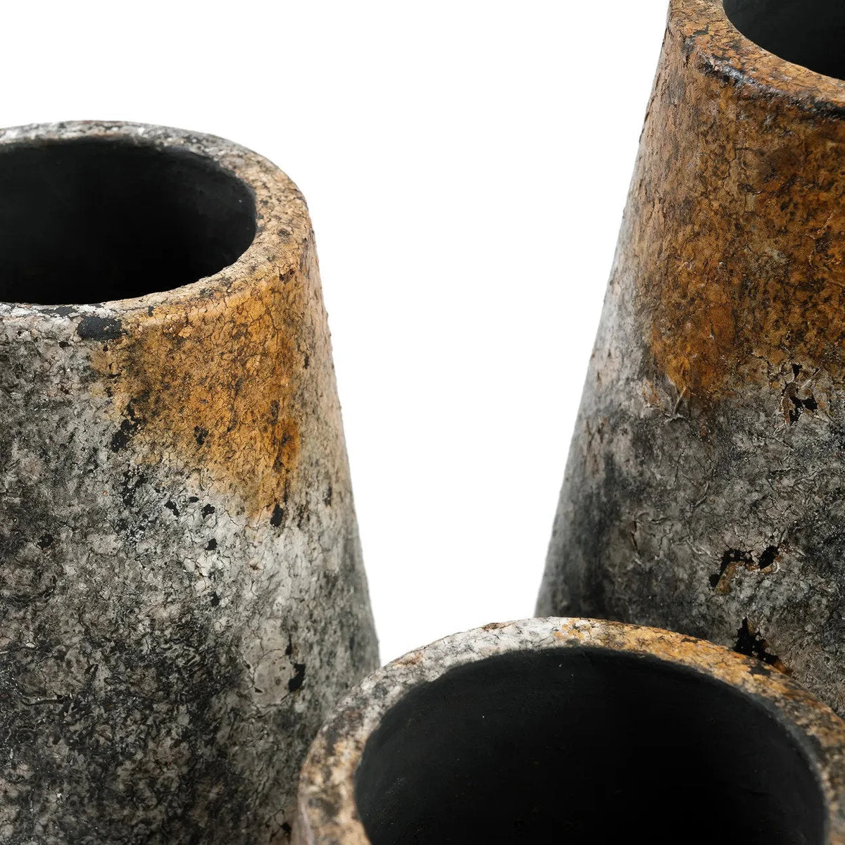 Vase en terre cuite gris antique 31 cm étroit décoratif