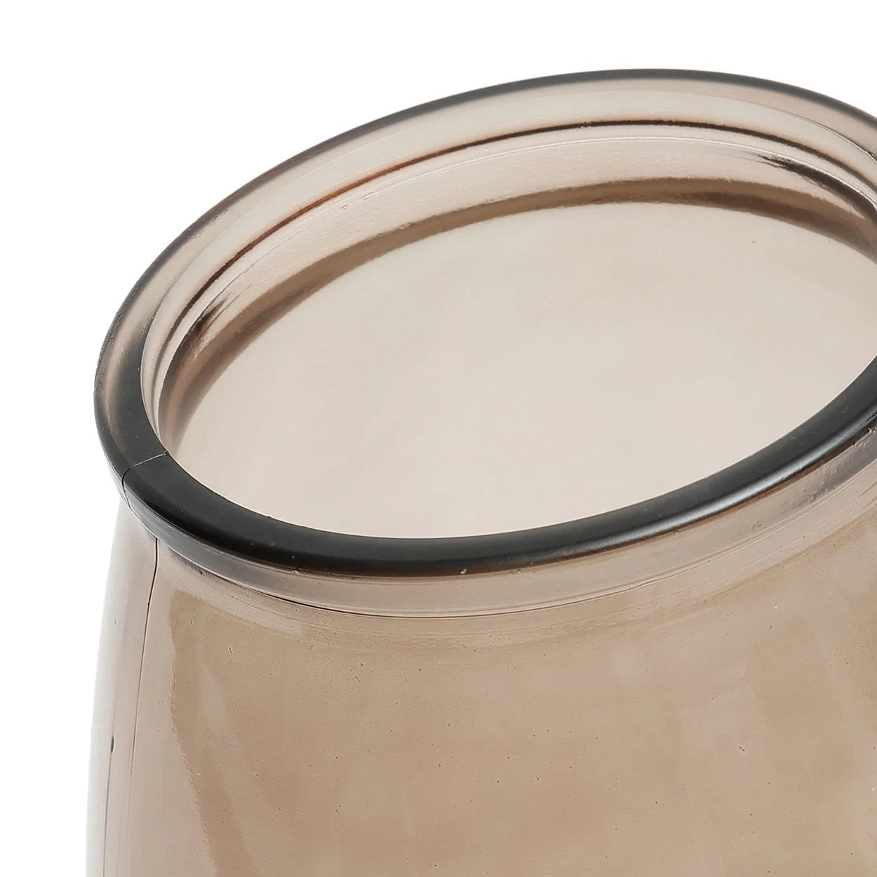 Vase en verre recyclé brun translucide ovale – H23 cm