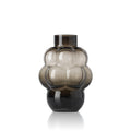 Vase en verre recyclé gris fumé forme bulle sculptée H25 cm