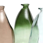 Vase en verre recyclé vert 36 cm design incurvé décoratif