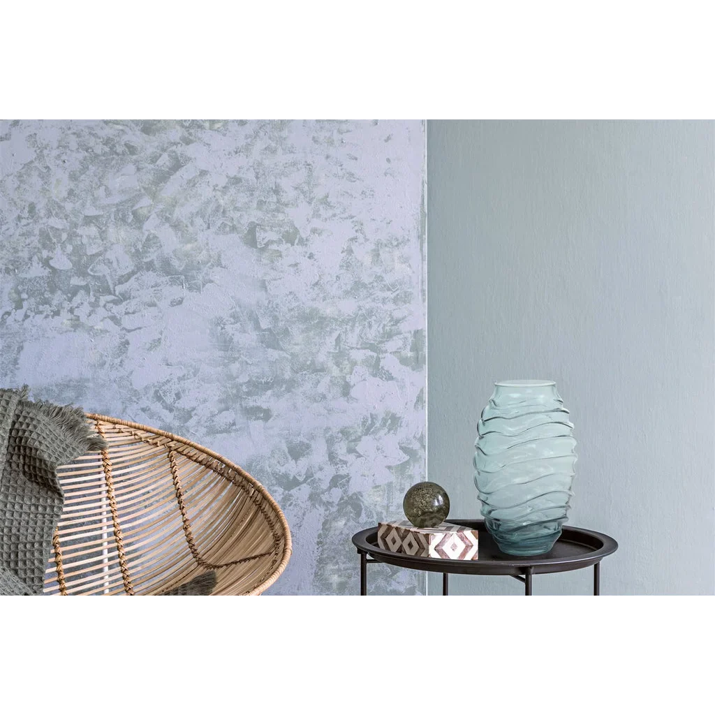Vase en verre bleu clair texturé avec vagues pour Glasvase Sidney 300 Blau