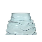 Vase en verre translucide bleu clair avec texture ondulée pour Glasvase Sidney 300 Blau