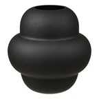 Vase en verre soufflé noir mat forme organique Ø21x20 cm