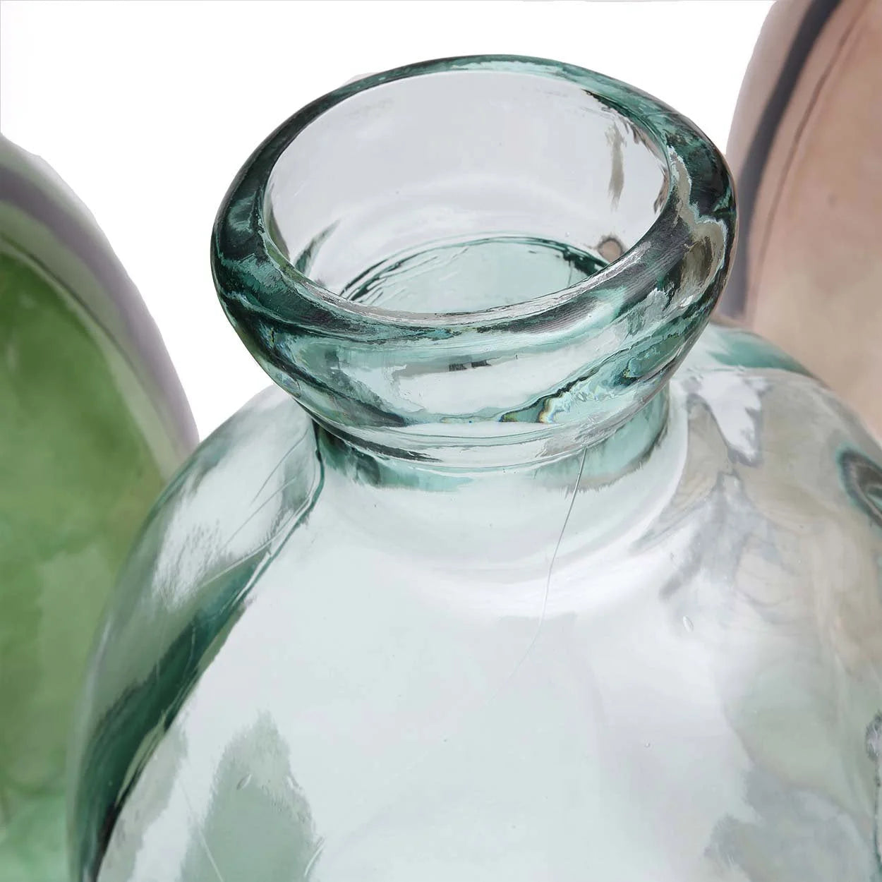 Vase en verre transparent ondulé bleu moderne – H73 cm